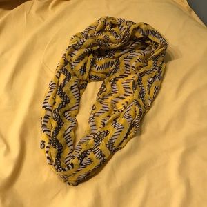 Yellow and black infinity scarf